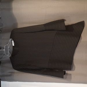 Asymmetrical Pinstripe Top with flare sleeves